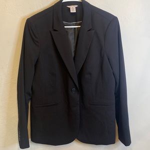 Liz Claiborne Size 12 Black One Button Blazer